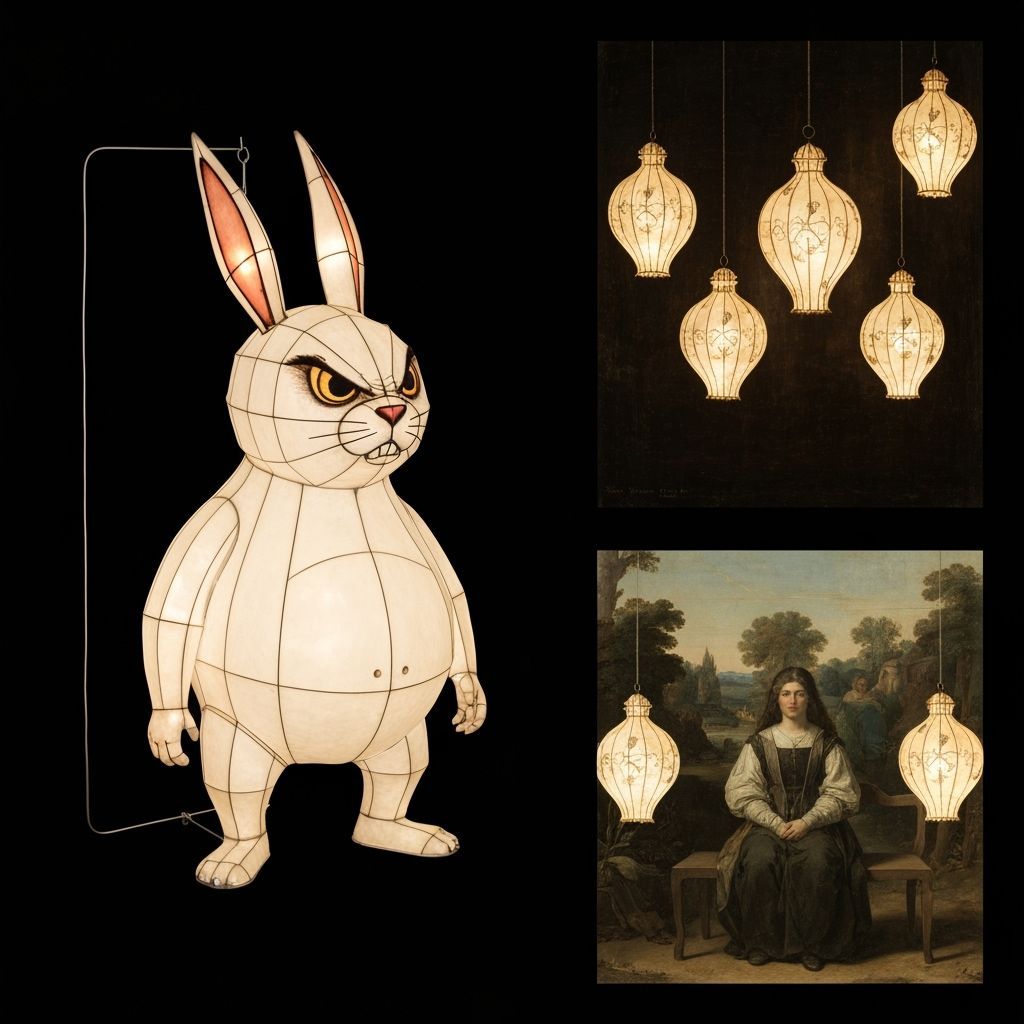 Rabbit Lanterns Inspired by Renaissance Masters