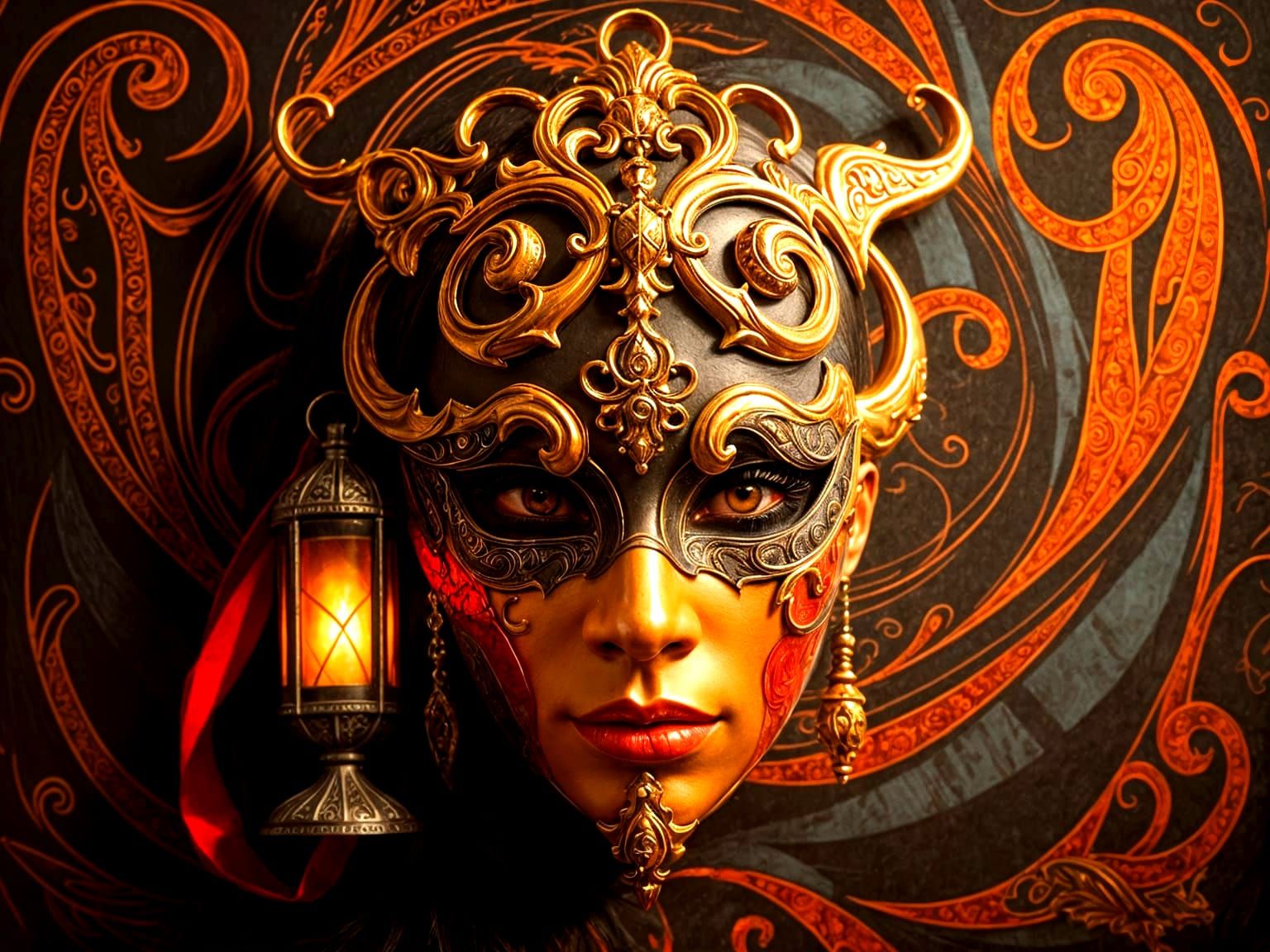 Ornate Venetian Mask in Mystical Style