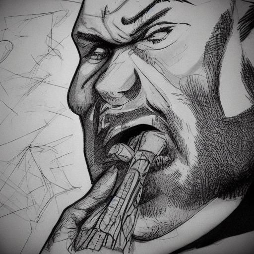 A badly drawn Jamie Hewlett style, drug induced portrait of ...