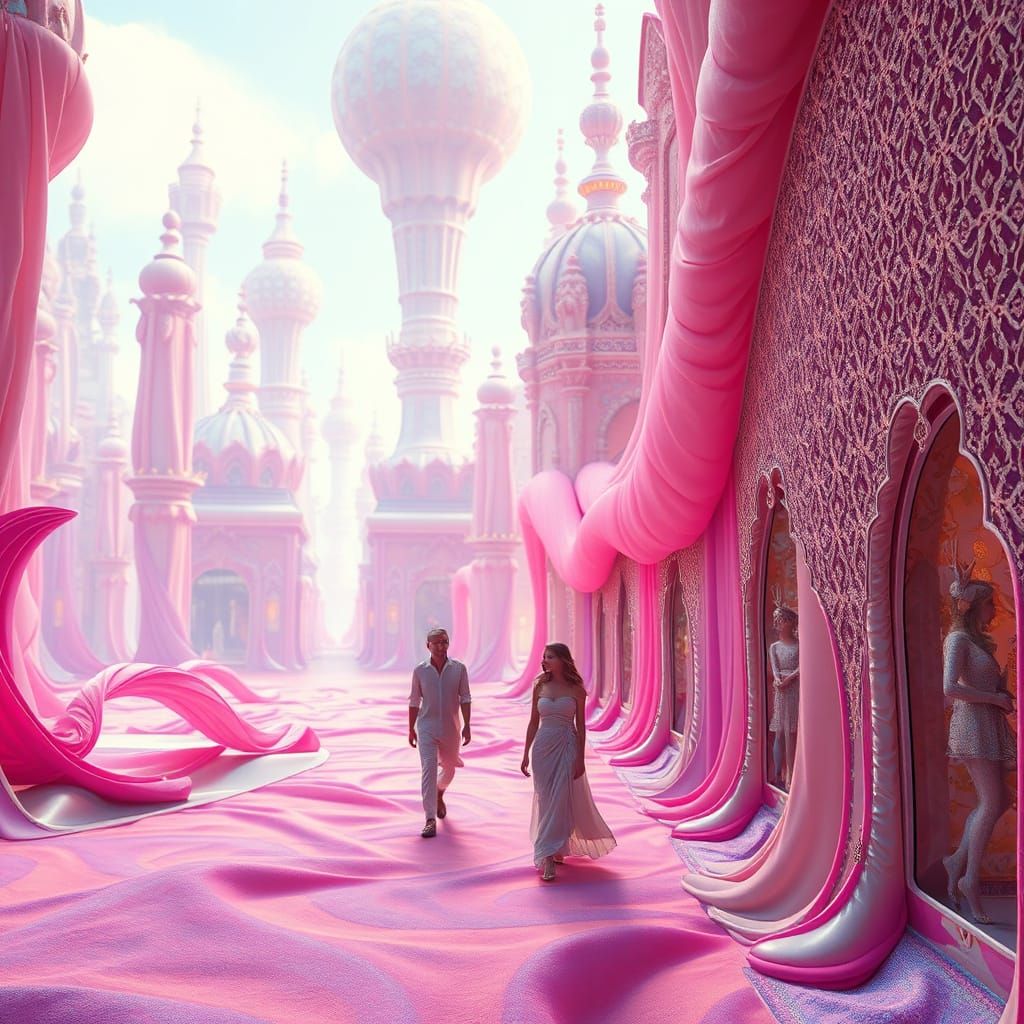 Ethereal Utopian Cityscape in Surrealistic Digital Art