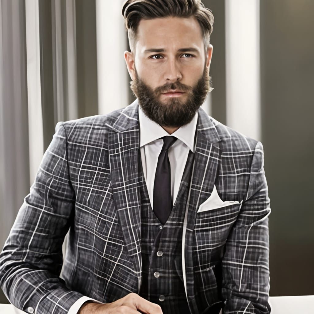 Close-Up of Man with Dark Brown Facial Hair