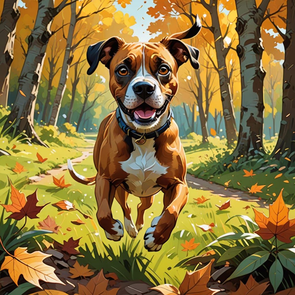 Whimsical Autumn Adventure with a Happy Hound