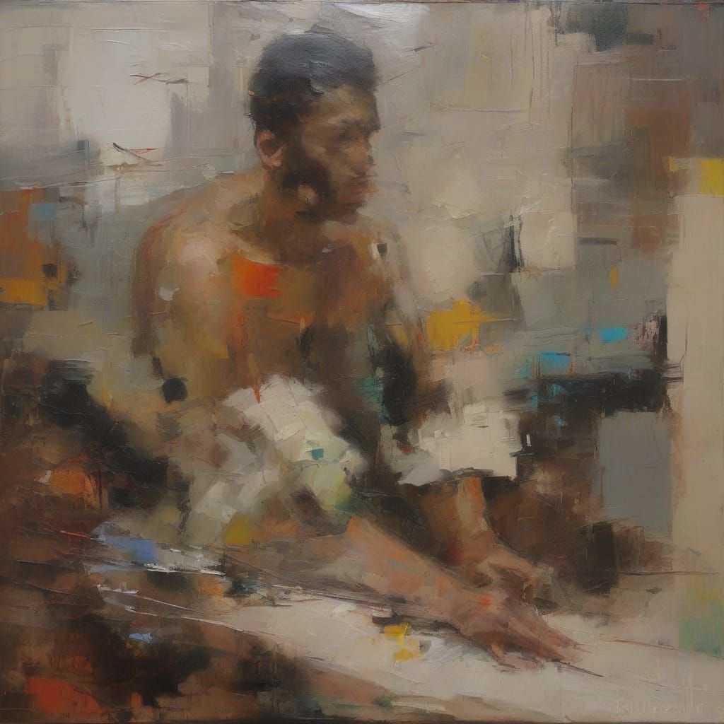 Abstract Modern Artwork in Oils