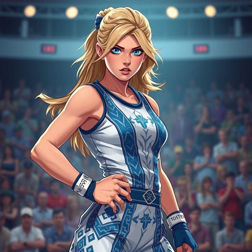 Norwegian Athlete in Fighting Gear, Anime Style