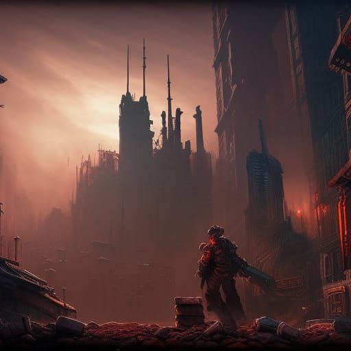 Necromunda Ash Wastes Matte Painting in Unreal Engine 5
