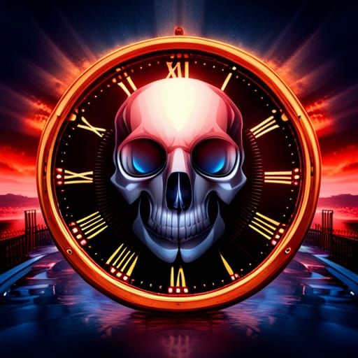 dream car skull in the Clock glowing13