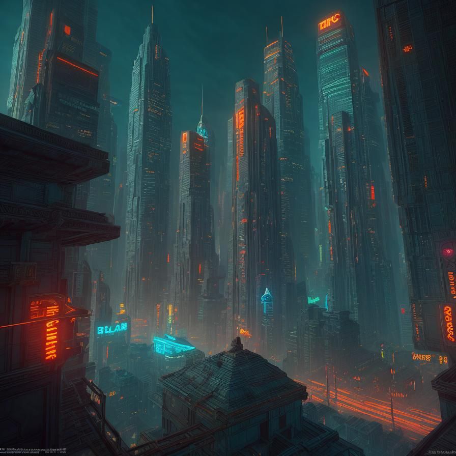 Aries in a Neon Cityscape, 3D Game Art