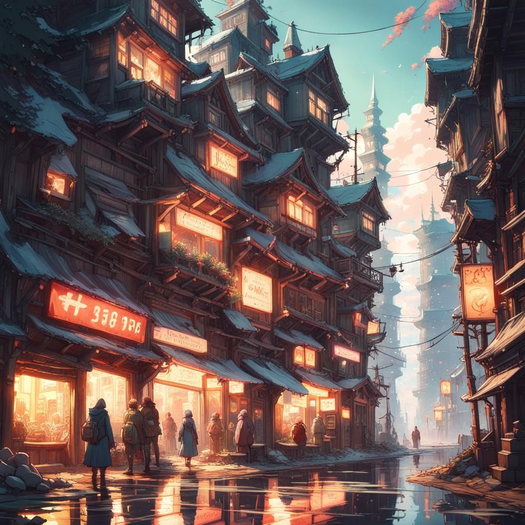 Epic Magical Fantasy City in Digital Illustration