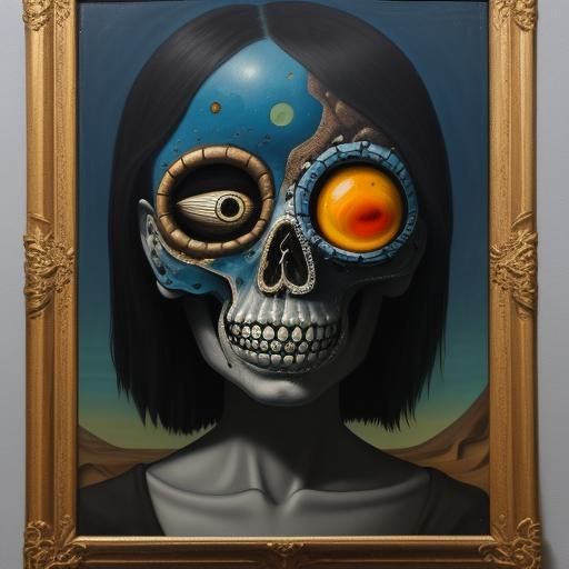 Surrealist Figure Melts in Dreamscape, Oil on Canvas