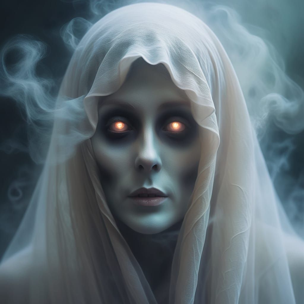 Ethereal Ghost Portrait in Oil Painting Style