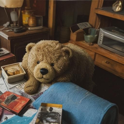 Mice in Teddy Bear: Expressionist Still Life