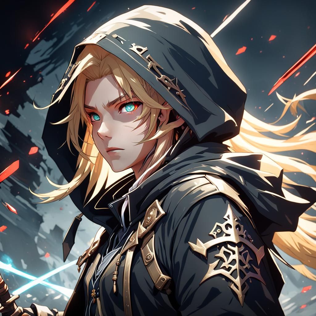 Anime Style Evil Blonde Adventurer in 3D