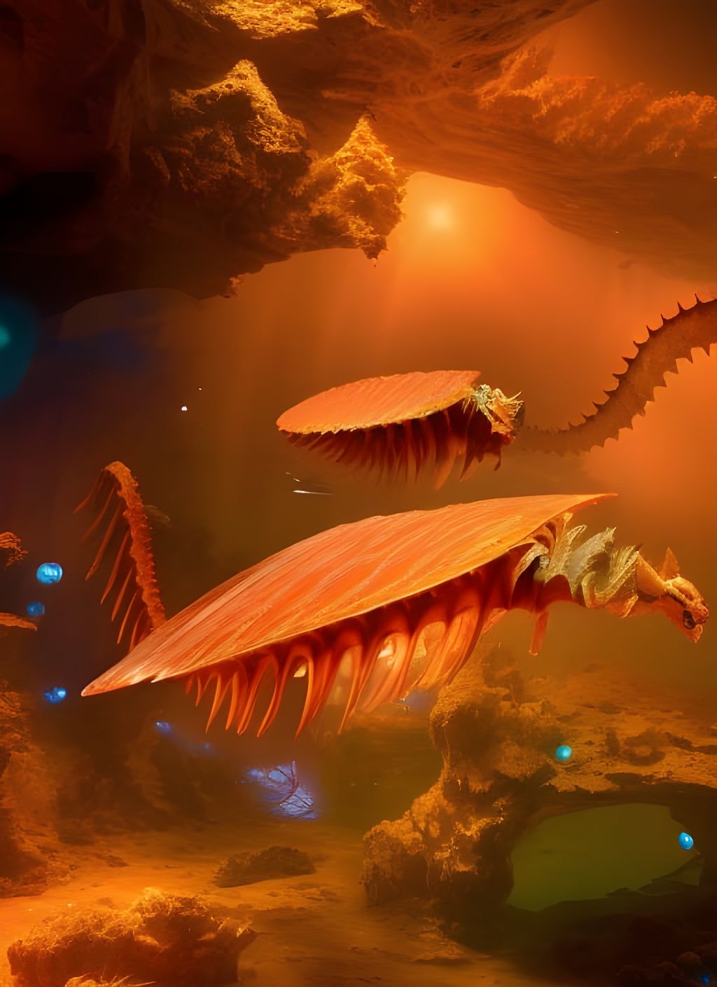 Detailed Fantasy Anomalocaris Illustration