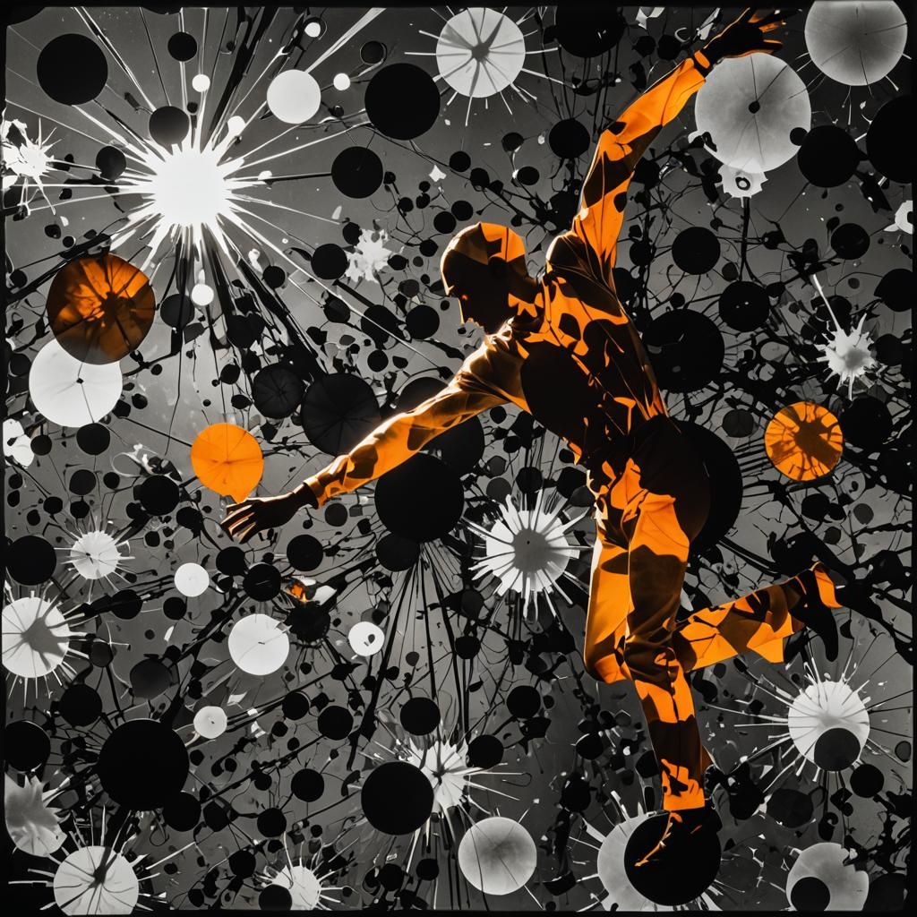 Abstract Photogram in Black and White: Avant-Garde Rayograph