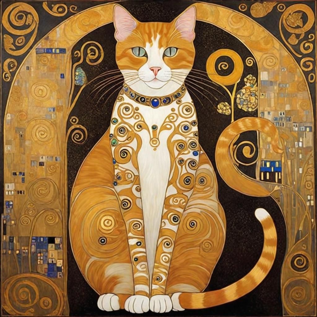 Gustav Klimt Cat