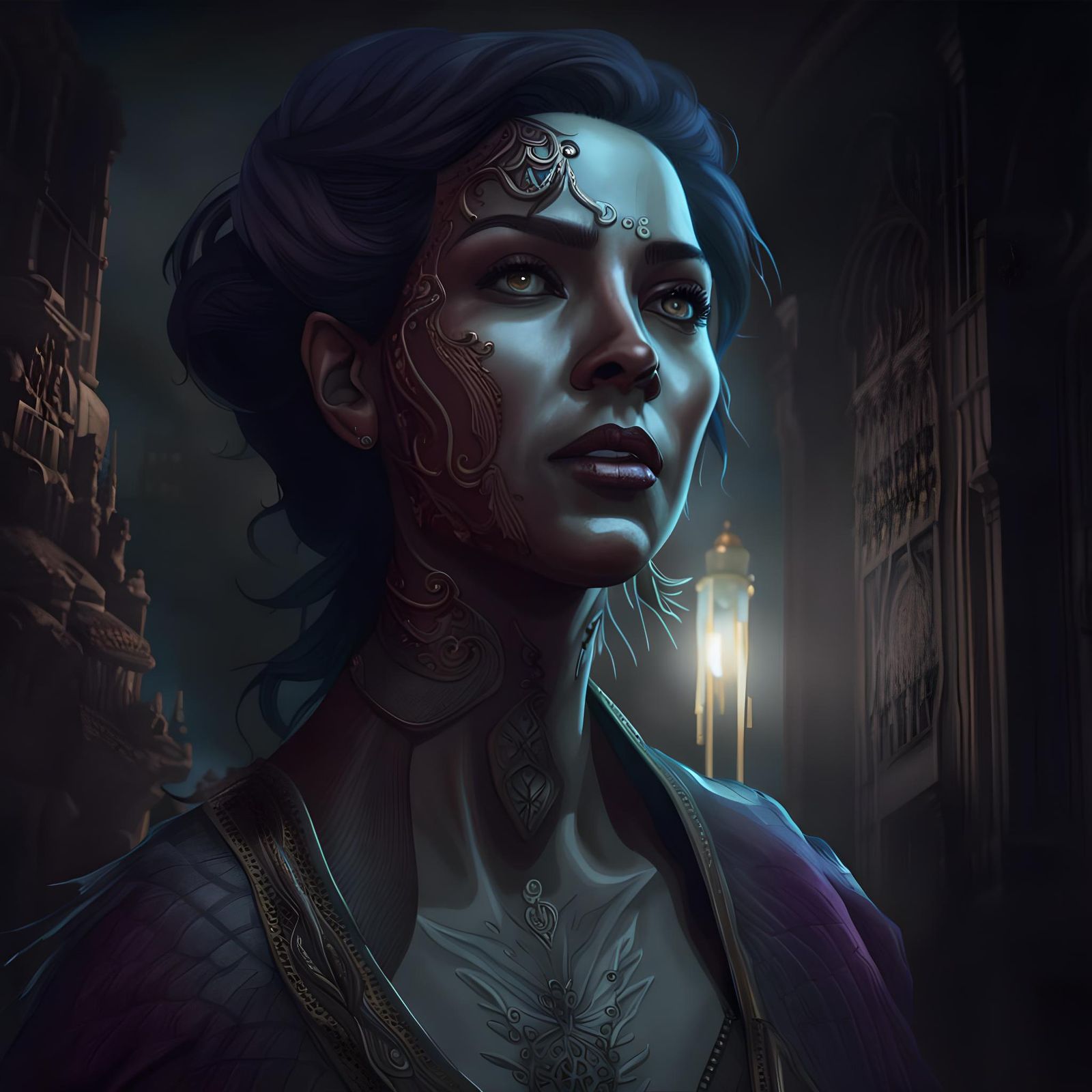 Insidious Ghost Woman: Hyperrealistic Dark Fantasy Art