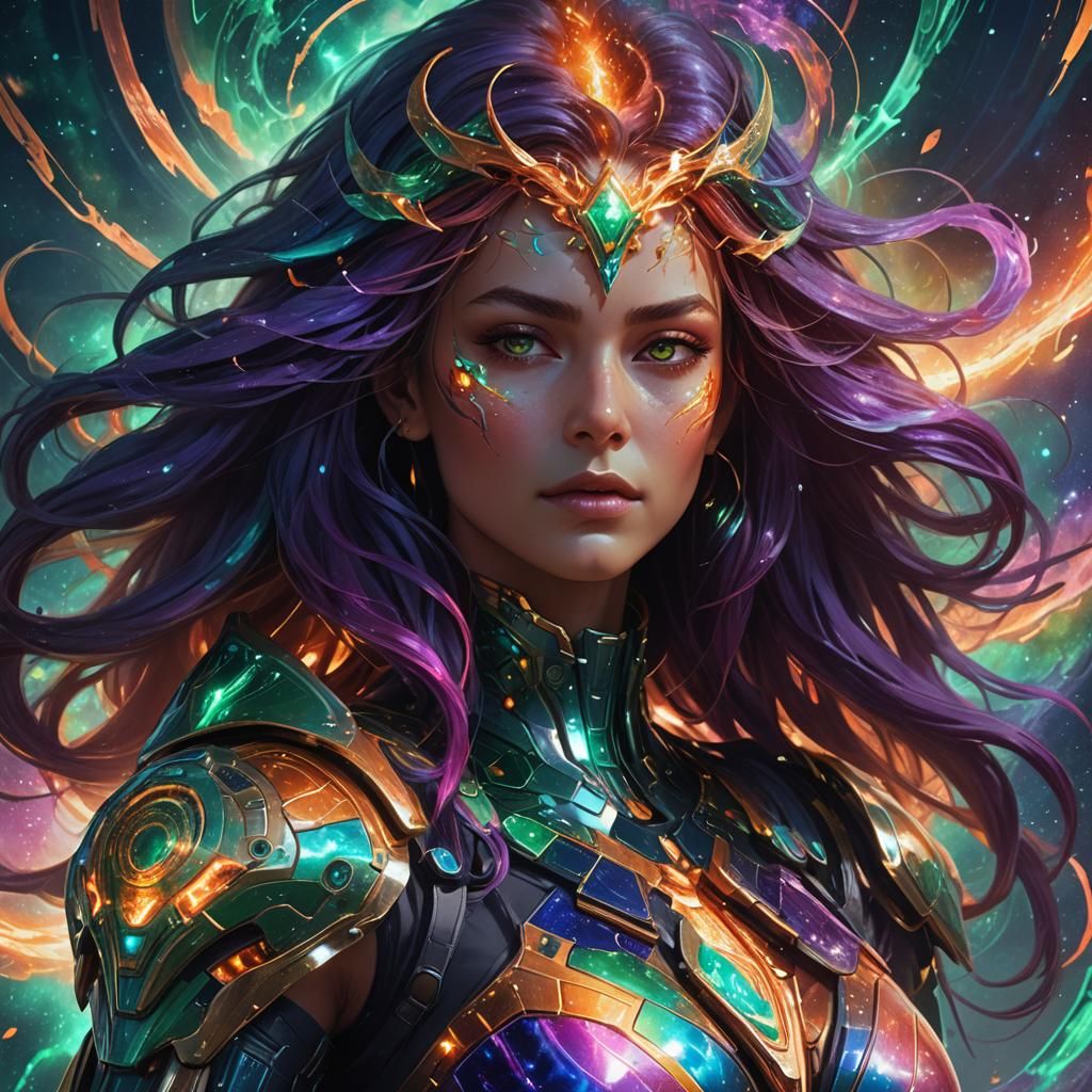 Supernatural Woman in Supernova Vortex: Cybernetic Concept A...