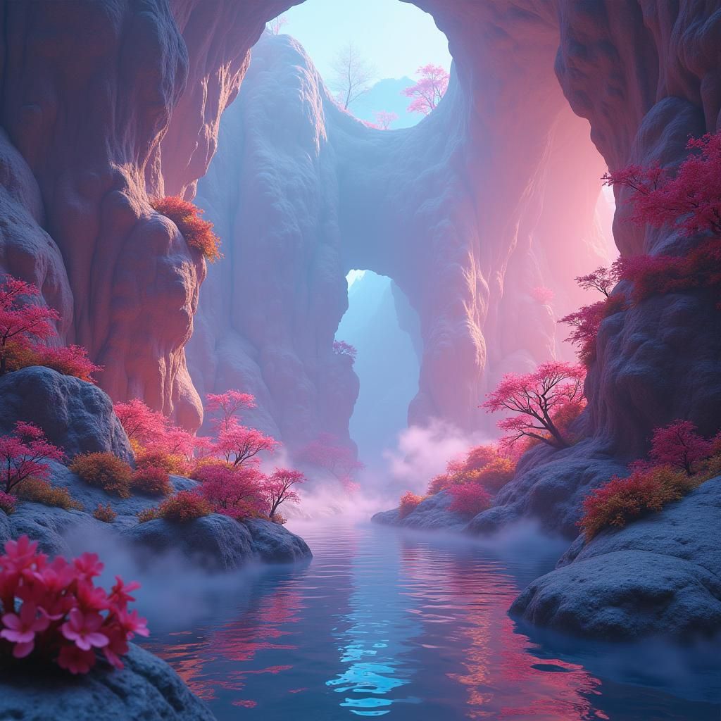 Dreamlike Landscape Inspired by Charles Webel, Digital Matte...