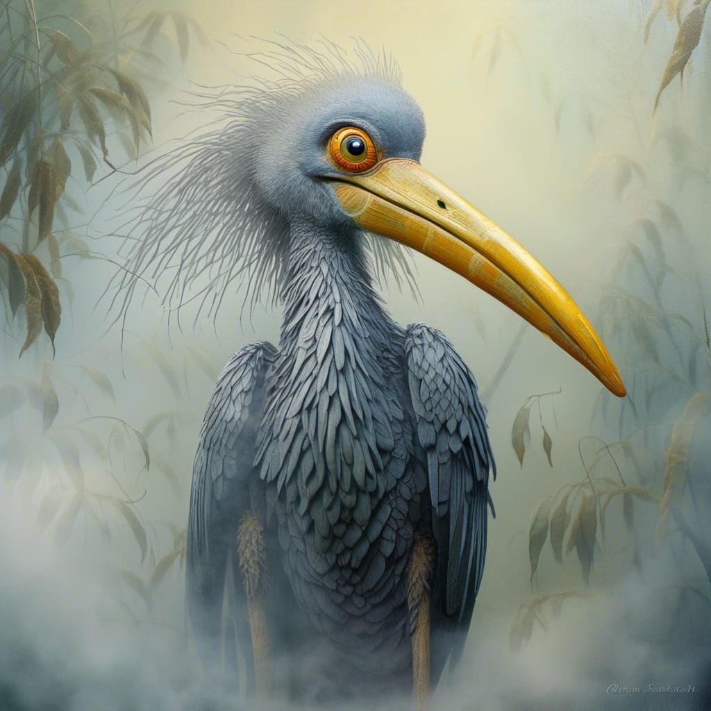 Amused Shoebill <lora:Steerie 2:1.0>