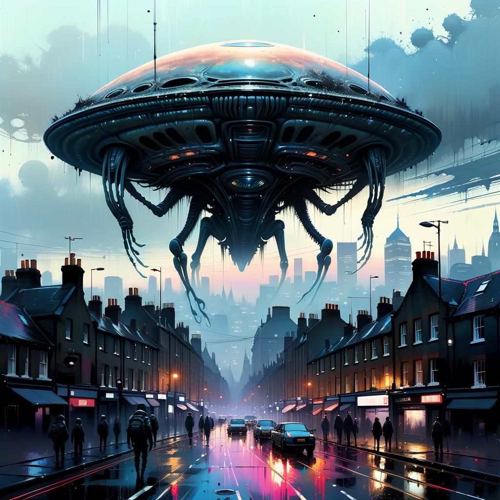 Aliens Visit Post-Apocalyptic London: Speedpaint Art