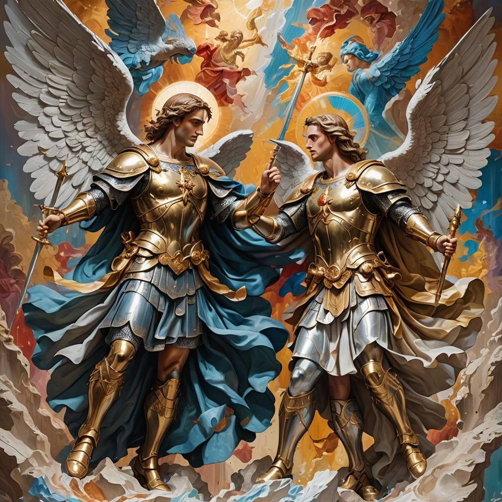 Archangels Michael and Gabriel: Hyperrealistic Miracle Creat...