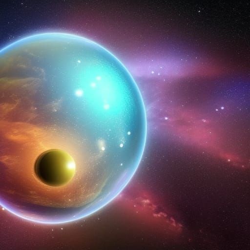 Bright Galaxy with Planet in 3D