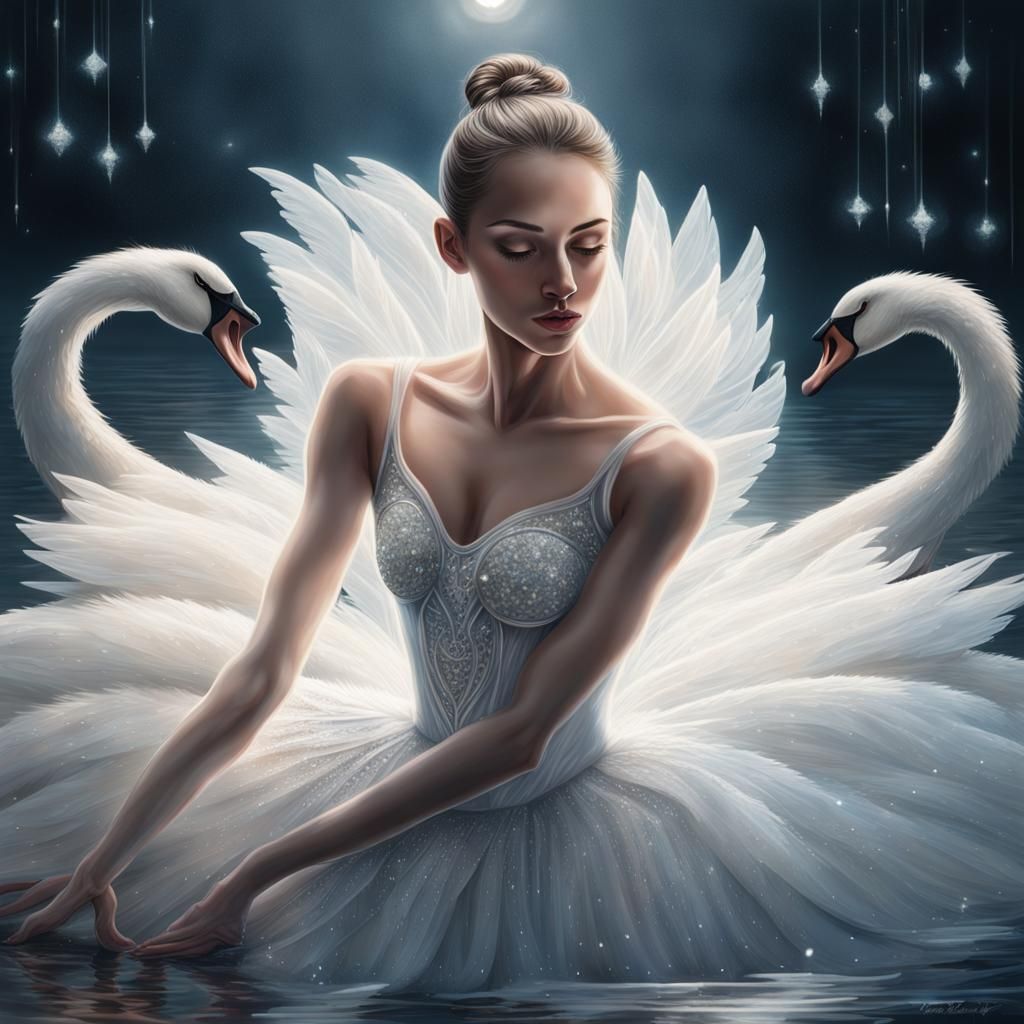 Ballerina's Swan Lake: A Hyperrealistic Ballet Dream