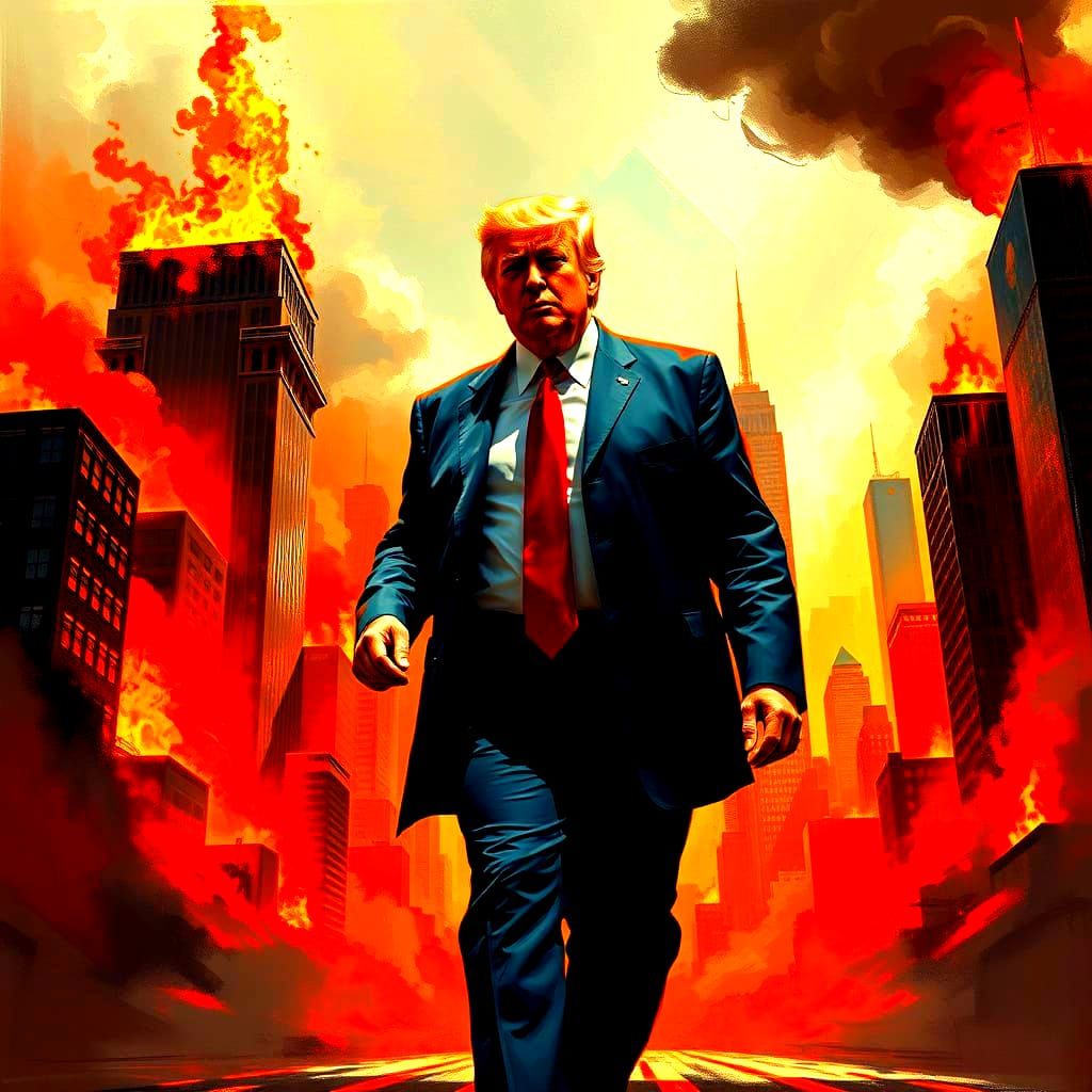 A Fiery Metropolis at Dusk