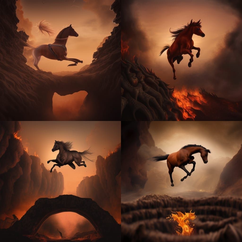Horse Jumps Over the Pit of Hell
