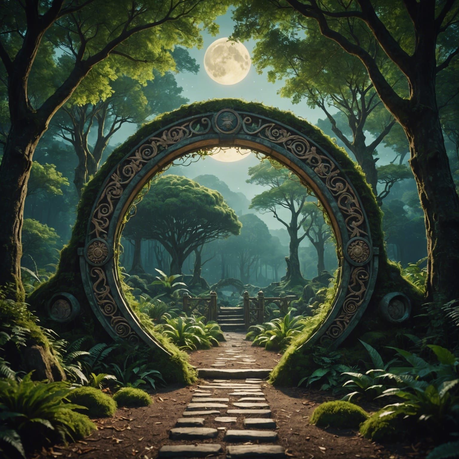 Vibrant Cinematic Gate to an Enchanted Realm