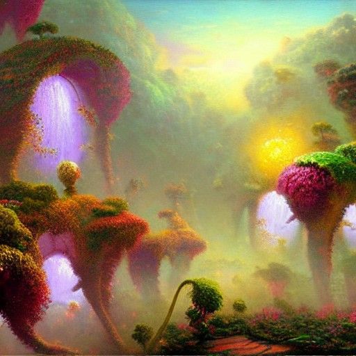 Ethereal Fantasy Landscape in Hyperdetailed Style