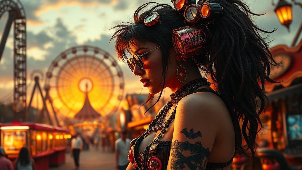 Fantasy Punk Rocker in Post-Apocalyptic Carnival