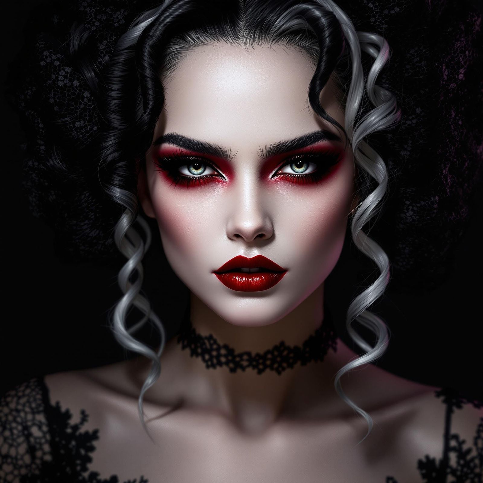 Gothic Goddess in Dark Fantasy Style