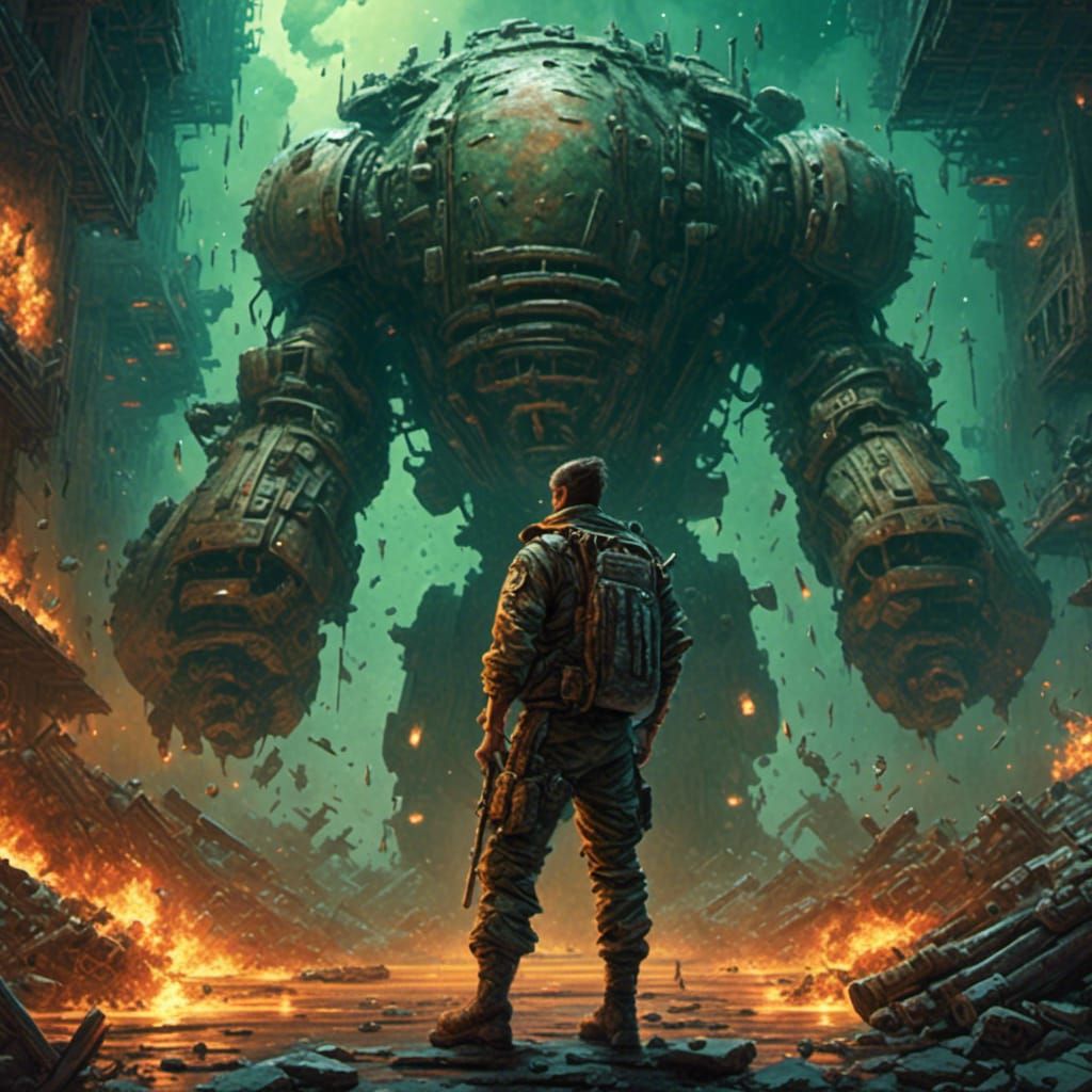 90s Soldier vs Doomsday in Sewer Landscape