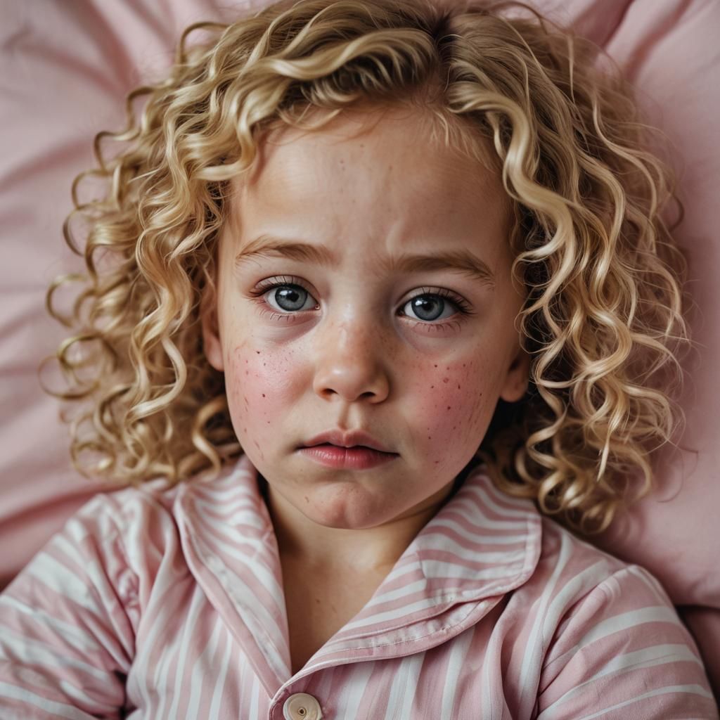 Toddler Portrait in Bed, Professional Photography