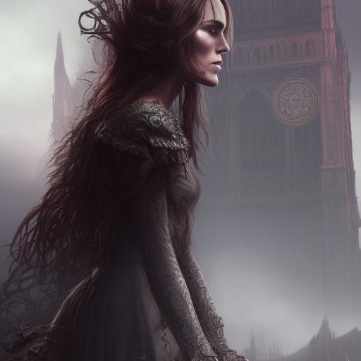 Keira Knightley in Gothic Art Style