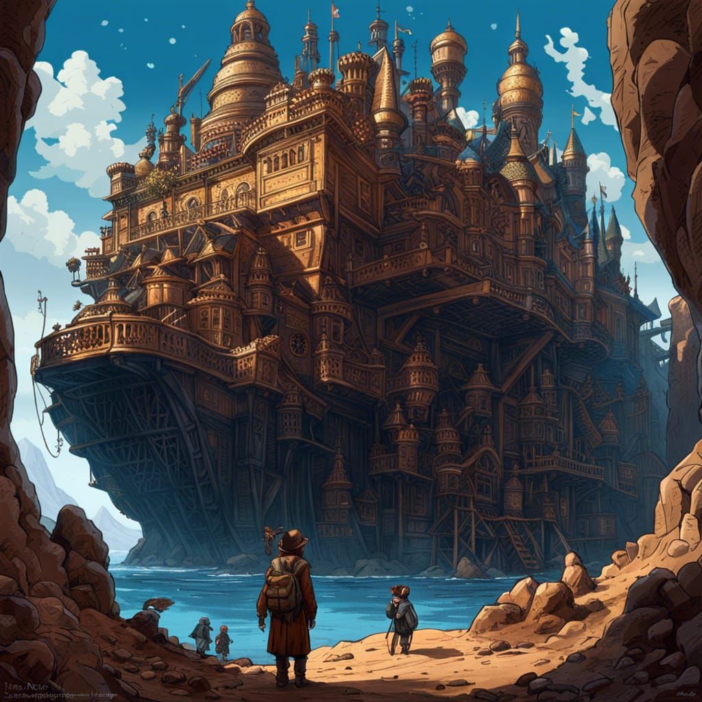 Little Man in Blue World: Digital Art Masterpiece