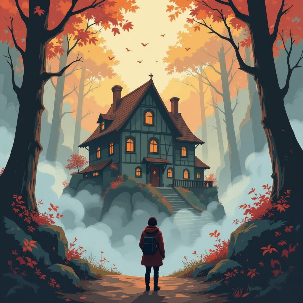 House Beyond the Map in Dreamlike Style