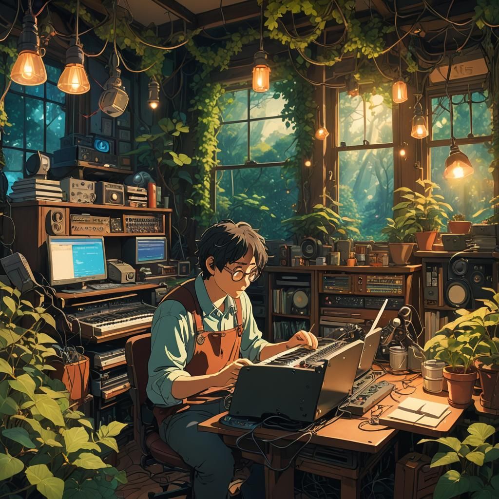Music Producer in Magical Ghibli Studio