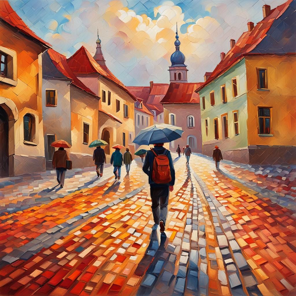 Cluj, Romania: Expressive Oil Painting