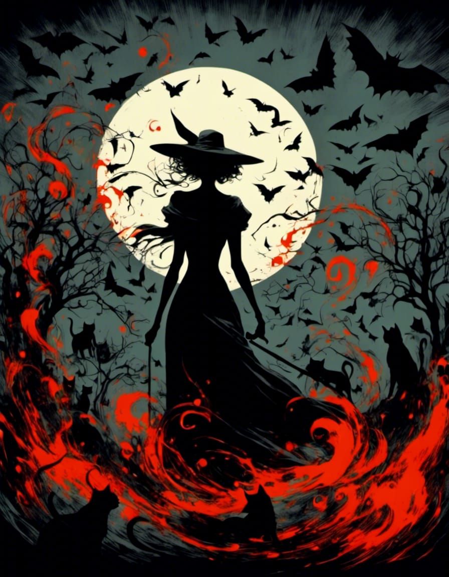 Witches' Swirl Dance Graphic Novel Illustration