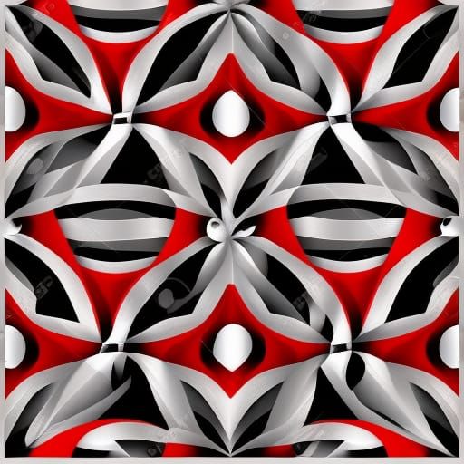 Geometric Abstract with Triangles, Circles and Zig Zags