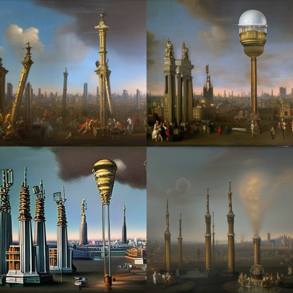 Baroque Cityscape Protected by Energy Dome