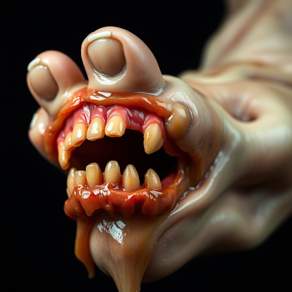 Gooey Macro Portrait in a Distorted, Surreal Landscape