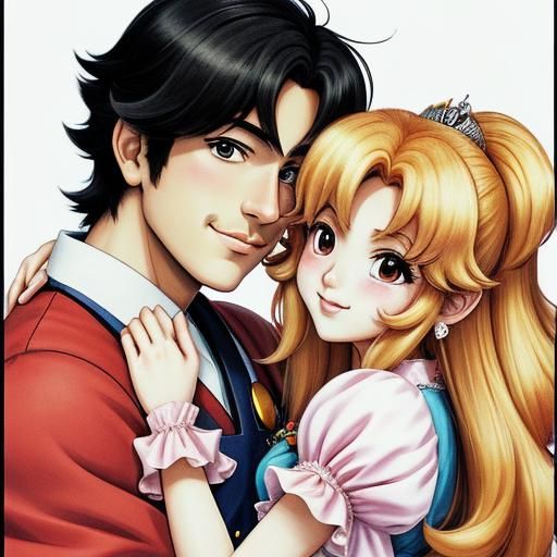 Princess peach and mario