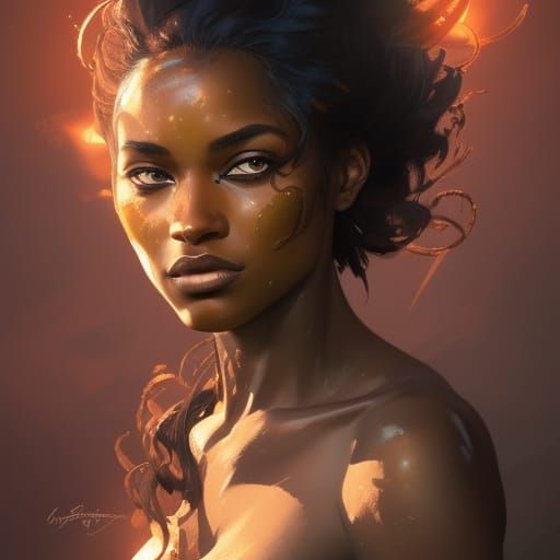 Beautiful Tigress Woman Portrait in Hyperdetailed Style