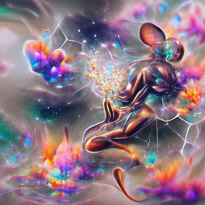 Astral Projection: Euphoric Cosmic Holographic Illustration
