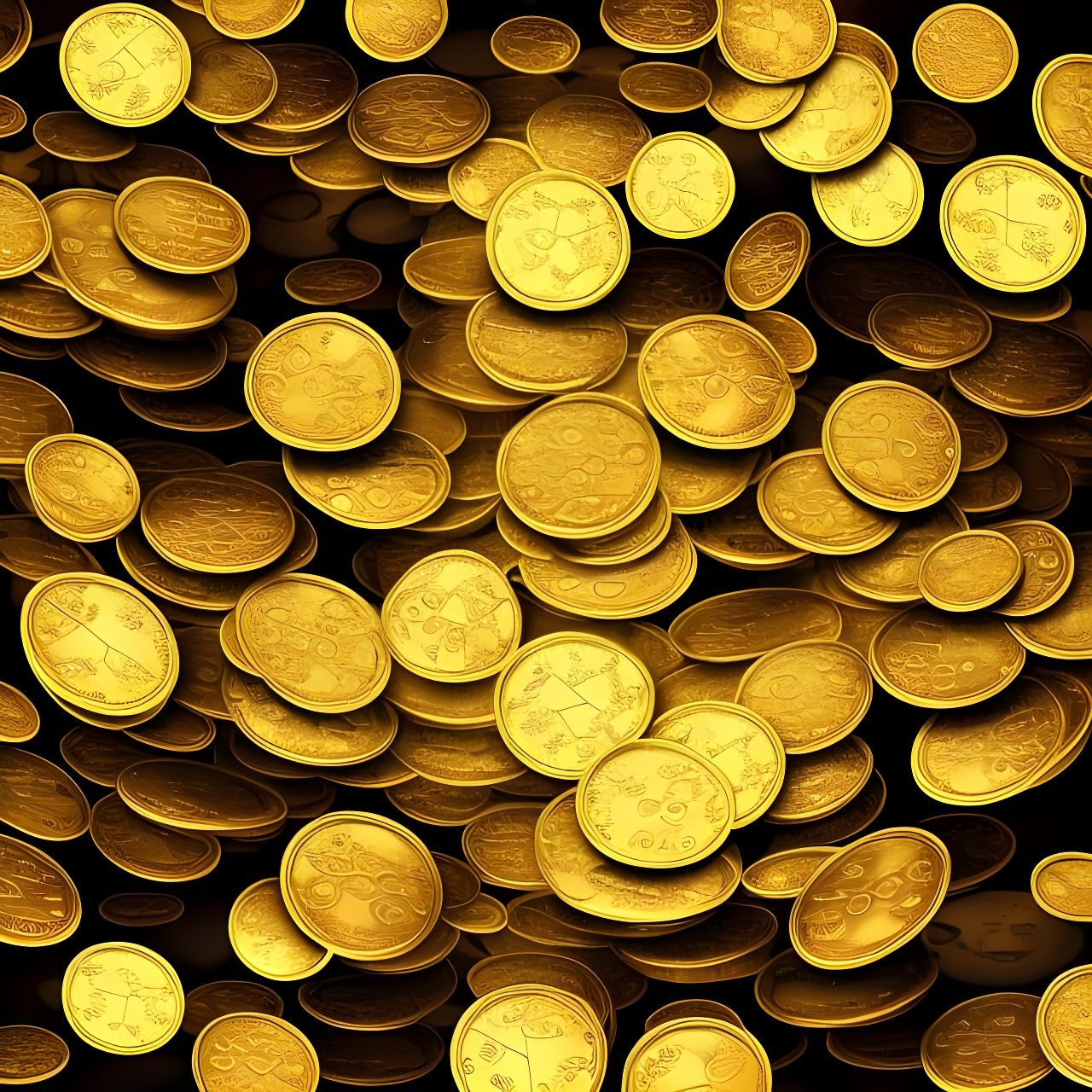 Photorealistic Shower of Gold Coins in 8k
