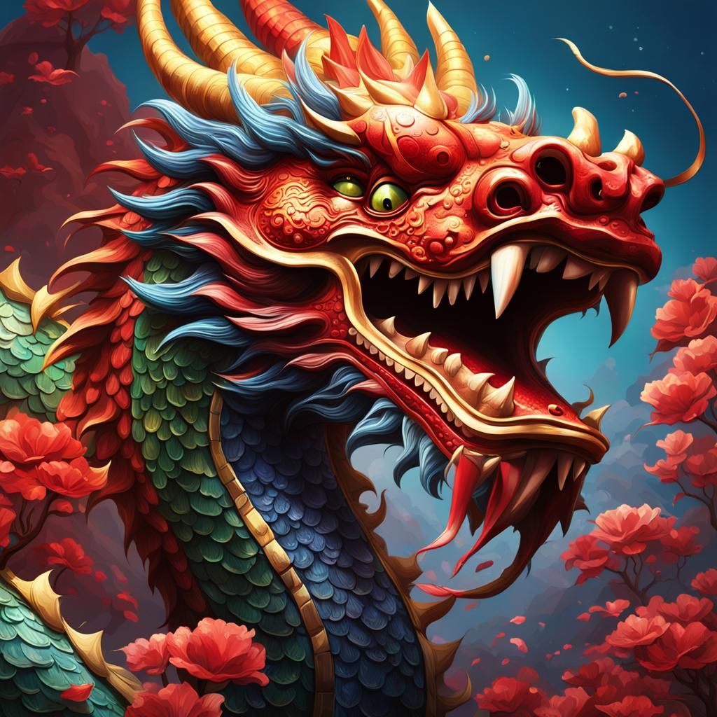 Year of the Dragon: Hyperrealistic Splash Art
