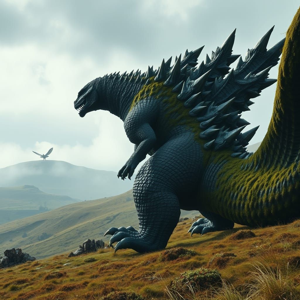 Godzilla Advances Through the Countryside Towards Mothra in ...